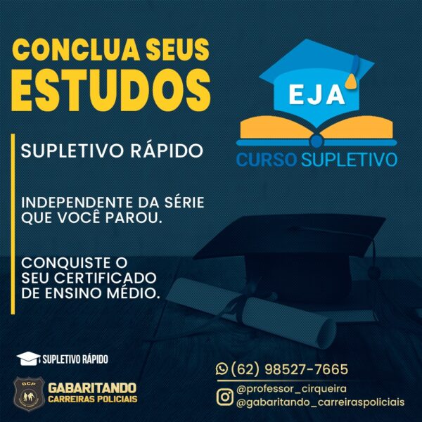 SUPLETIVO RÁPIDO  Conclusão Ensino médio